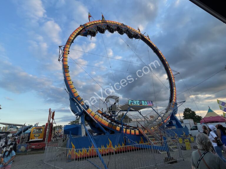 The Fireball loops riders upside down on a giant vertical track — high adrenaline fun!